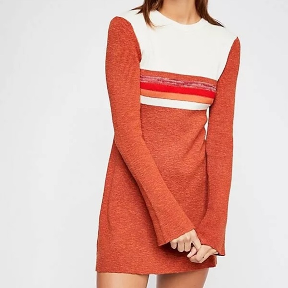 Free People Colorblock Sweater Dress Small NWT - Picture 5 of 9